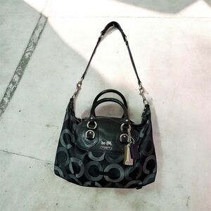 Coach Maduson Sabrina Satchel Blanck And Gray Women's Bag